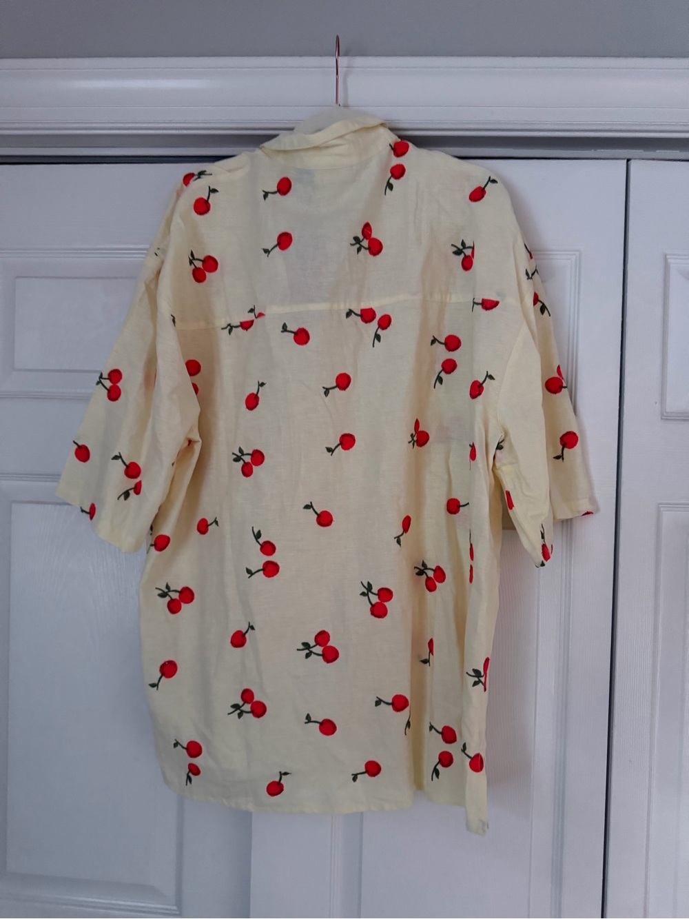 FARM Rio Cream Cherry-Print Button Front Jacket - Picture 5 of 5